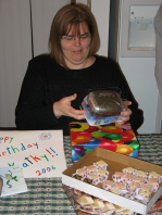Kathys Birthday - Kathy opening presents
