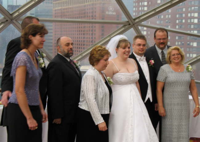 Myleah Jason Wedding - Bride, Groom and parents - reception