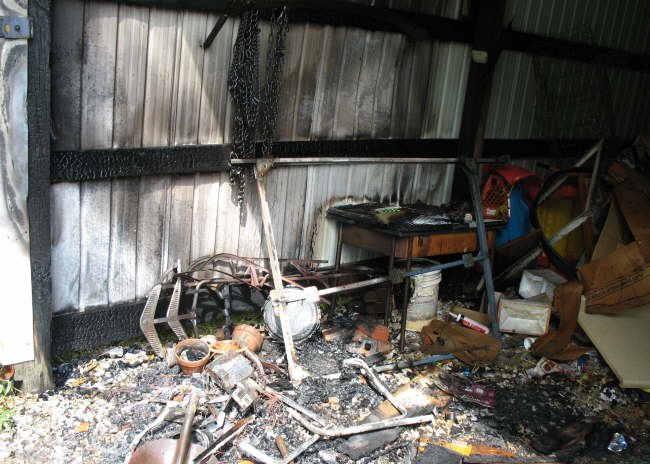 Daves Shed Fire - The devistation